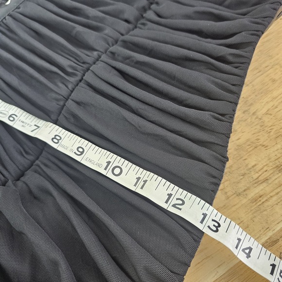 Fashion Nova Lilia Mesh Mini Dress Large Black Lace Up Ruched Curvy Sexy Gothic‎ - Picture 10 of 10